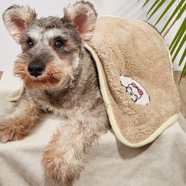 

Cartoon Sheep Patch Pet Blanket, Brown