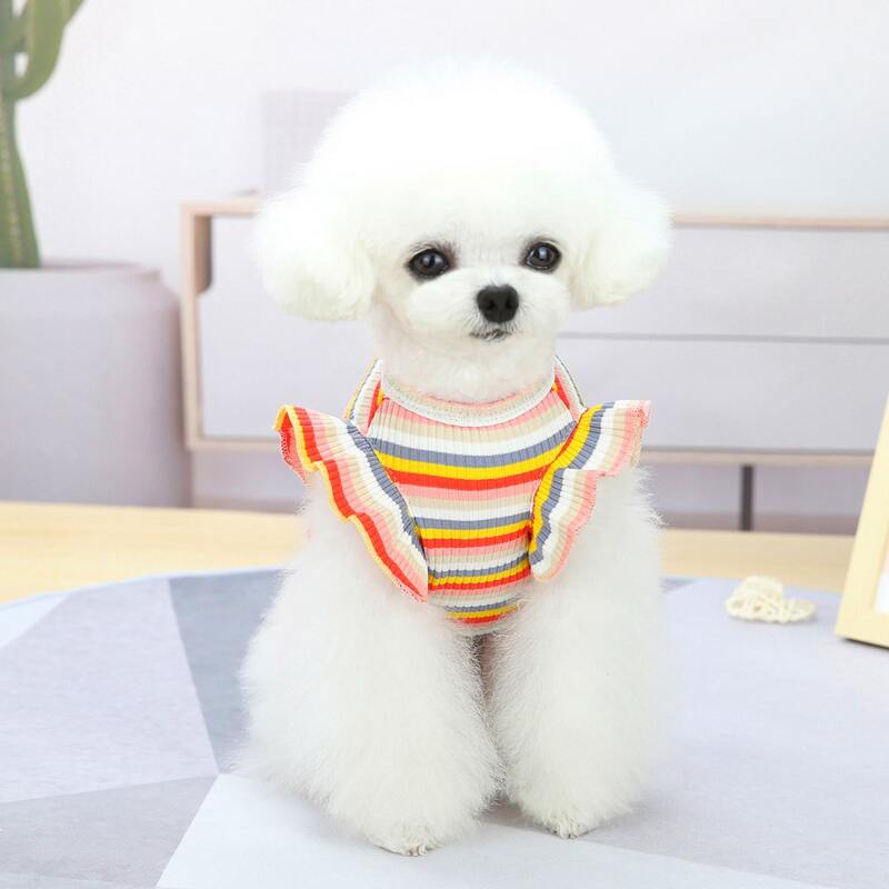 

Cherry Embroidery Striped Pet Tank Top, Multicolor