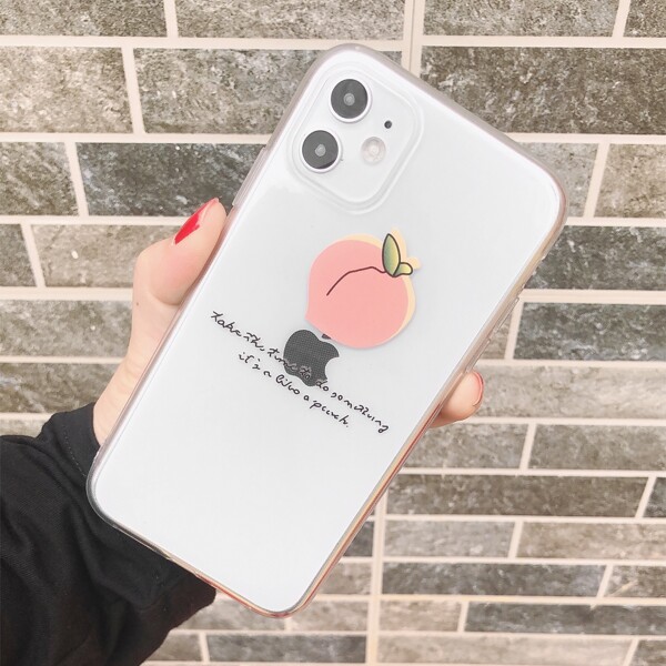 

Peach Print Clear iPhone Case
