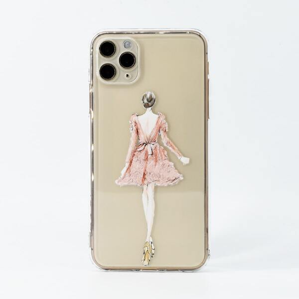 

Girl Print Clear iPhone Case, Multicolor