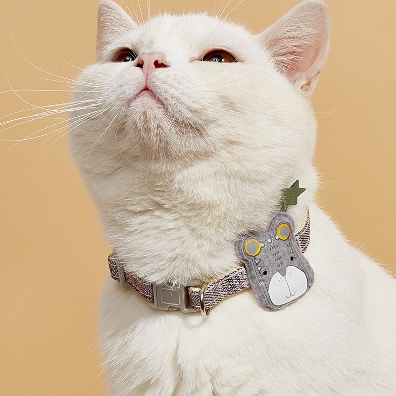 

Cartoon Patch Detail Pet Collar, Grey