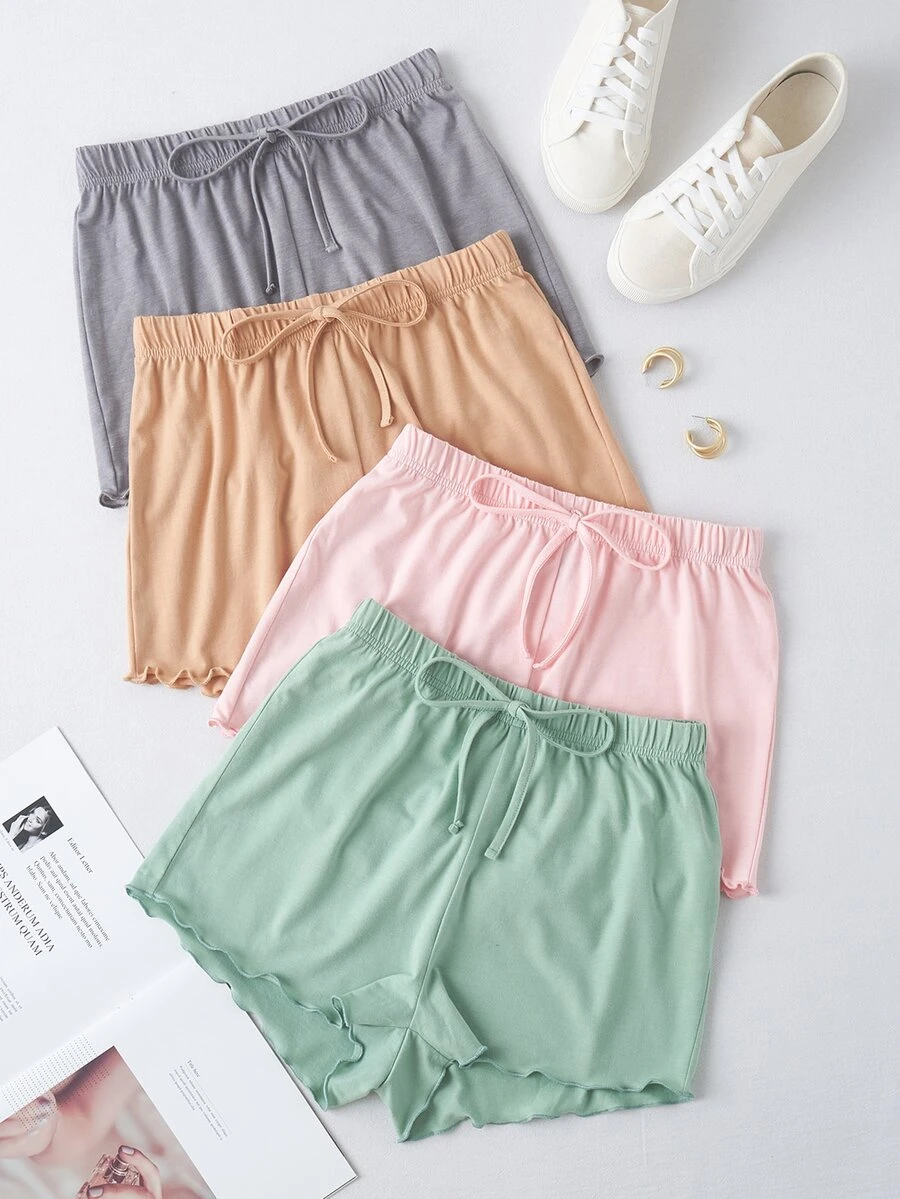 4 piezas shorts bajo en forma de lechuga - Multicolor - Ver 1