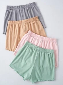 4 piezas shorts bajo en forma de lechuga - Multicolor - Ver 2