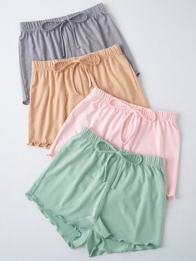 4 piezas shorts bajo en forma de lechuga - Multicolor - Añade 4