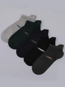 5 pares calcetines de hombres con estampado de letra - Multicolor - Ver 2