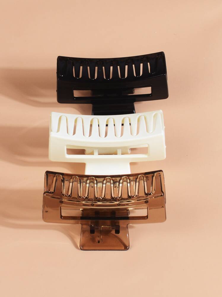 3pcs Girls Acrylic Hair Claw - Multicolor - View 3