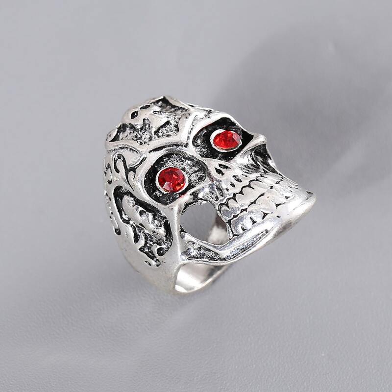 

Guys Skull Design Ring, Silver