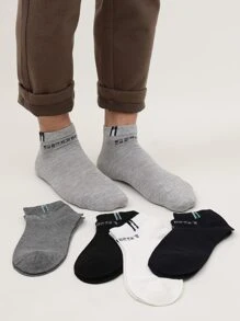 5 pares calcetines de hombres con estampado de letra - Multicolor - Ver 1