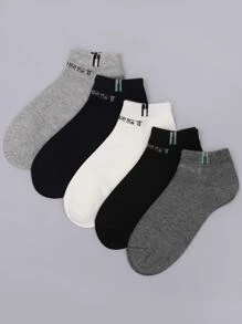 5 pares calcetines de hombres con estampado de letra - Multicolor - Ver 2