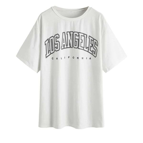 

Plus Letter Graphic Drop Shoulder Tee, White