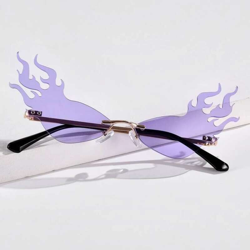

Flame Rimless Sunglasses, Purple