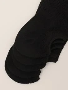 5pairs Hollow Out Ankle Socks, No Show Socks - Black - View 3
