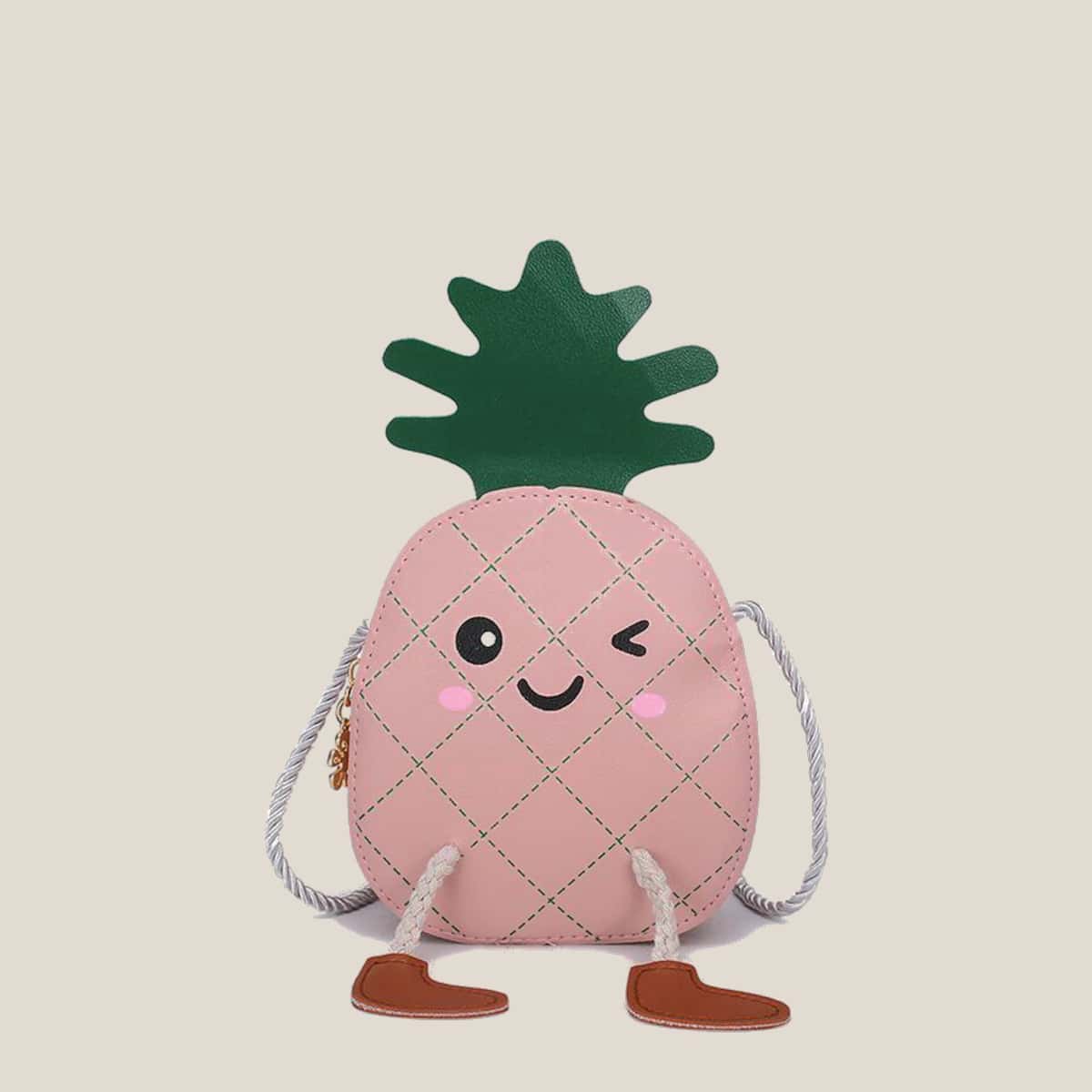 

Pineapple Shaped Crossbody Bag, Dusty pink