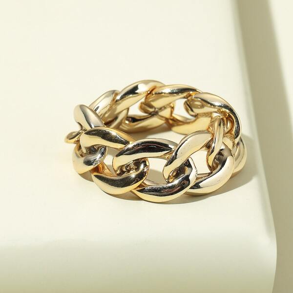 

Metal Chain Ring, Gold