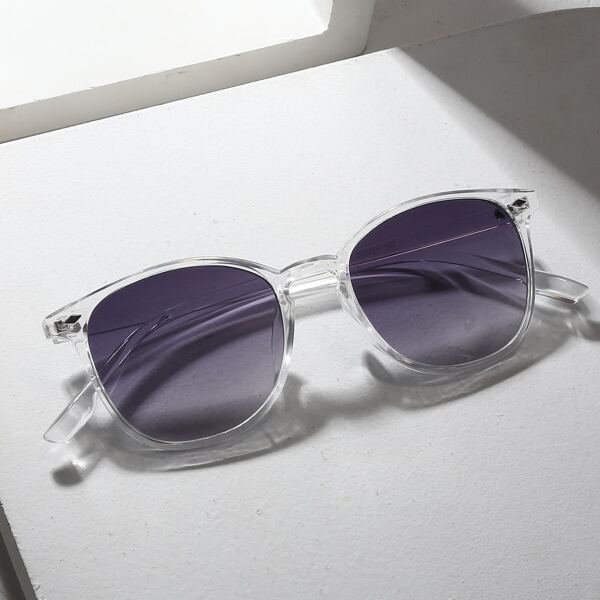 

Studded Decor Flat Lens Sunglasses