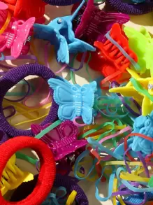 1套女孩髮飾品 - 彩色 - 查看 3