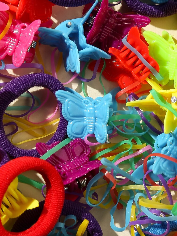 1套女孩髮飾品 - 彩色 - 查看 3