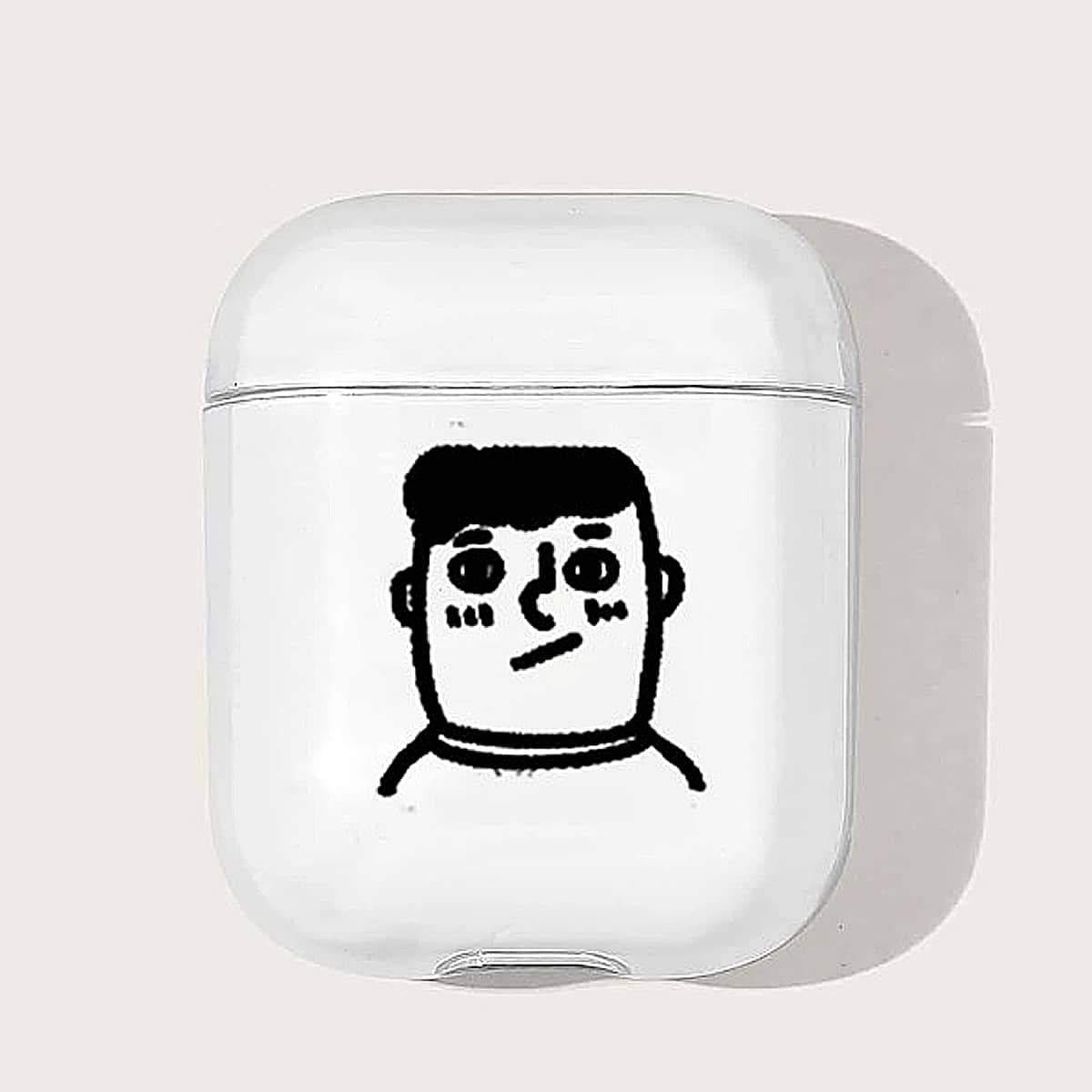

Cartoon Figure AirPods Case, Black and white