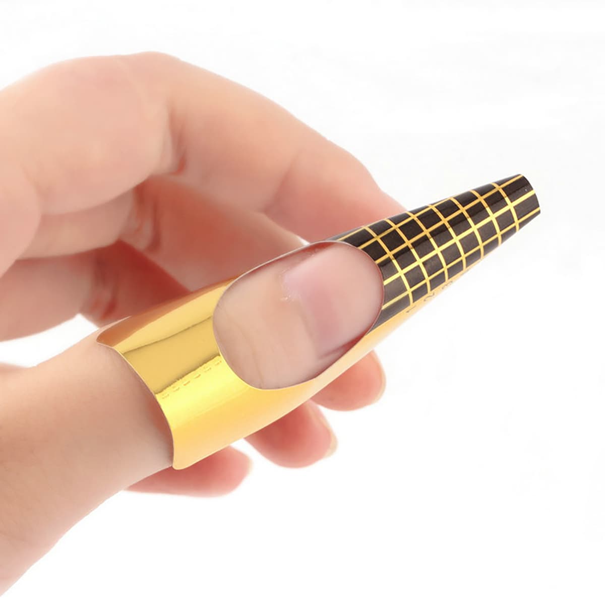 

100pcs Nail Extension Guide Paper Form, Gold