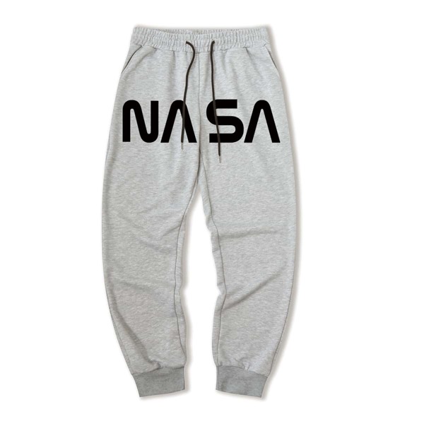 

Men Letter Graphic Drawstring Sweatpants, Light grey