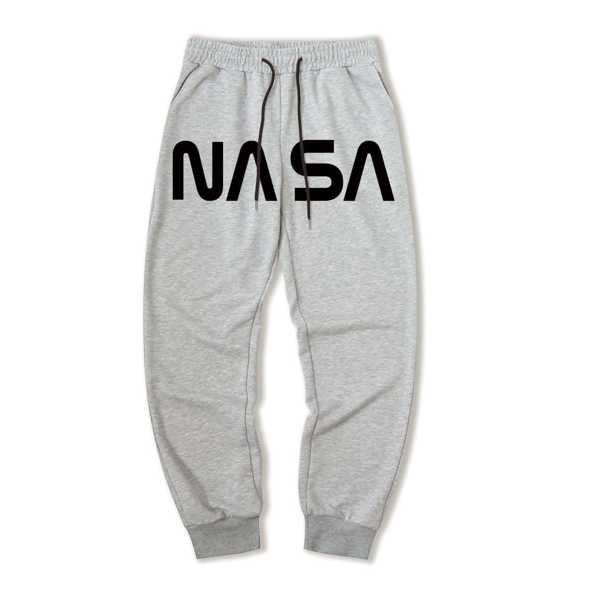 

Guys Letter Graphic Drawstring Sweatpants, Light grey