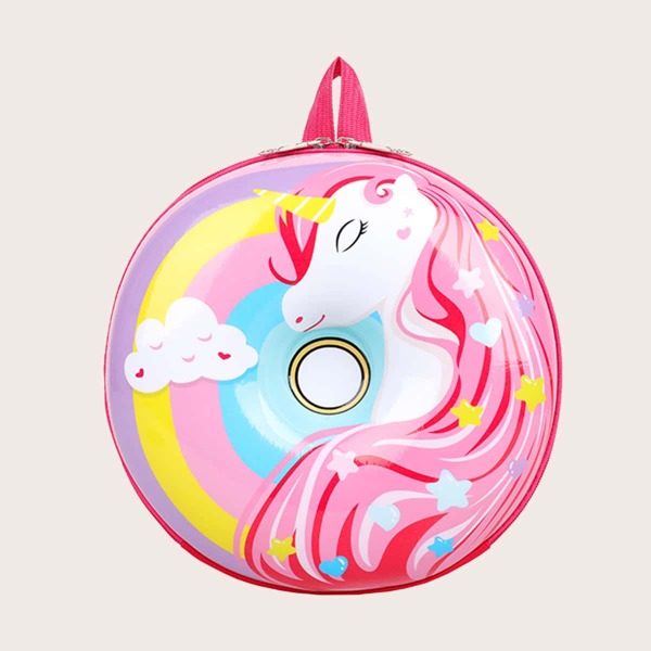 

Girls Cartoon Graphic Backpack, Pink