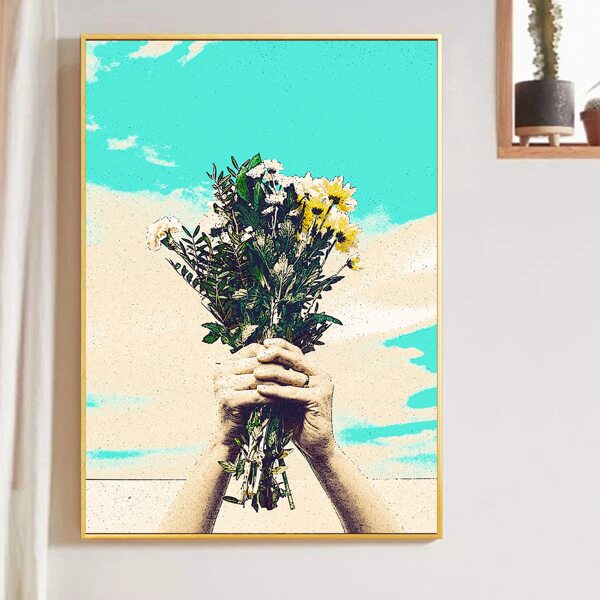 

Flower Print Unframed Painting, Multicolor