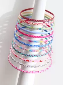 12 chiếc kẹp tóc bằng nhựa in họa tiết hoa, trái cây, sọc, kẻ caro cho bé gái, kẹp tóc họa tiết chấm bi nhiều màu dễ thương, thích hợp cho cuộc sống hàng ngày hoặc đi nghỉ - Nhiều màu - Xem 1