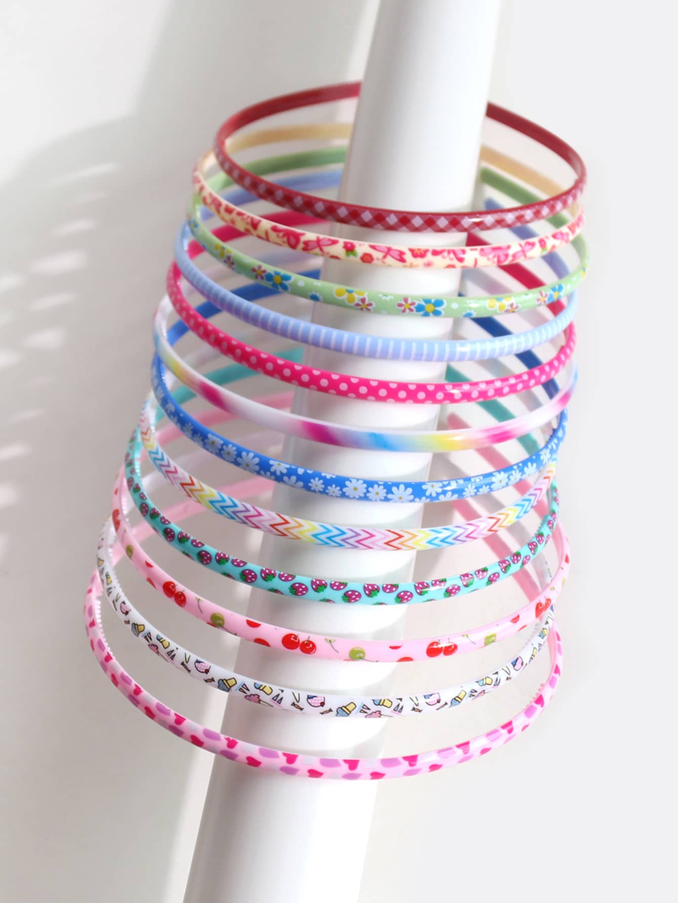 12 chiếc kẹp tóc bằng nhựa in họa tiết hoa, trái cây, sọc, kẻ caro cho bé gái, kẹp tóc họa tiết chấm bi nhiều màu dễ thương, thích hợp cho cuộc sống hàng ngày hoặc đi nghỉ - Nhiều màu - Xem 1