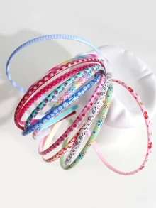 12 chiếc kẹp tóc bằng nhựa in họa tiết hoa, trái cây, sọc, kẻ caro cho bé gái, kẹp tóc họa tiết chấm bi nhiều màu dễ thương, thích hợp cho cuộc sống hàng ngày hoặc đi nghỉ - Nhiều màu - Xem 3