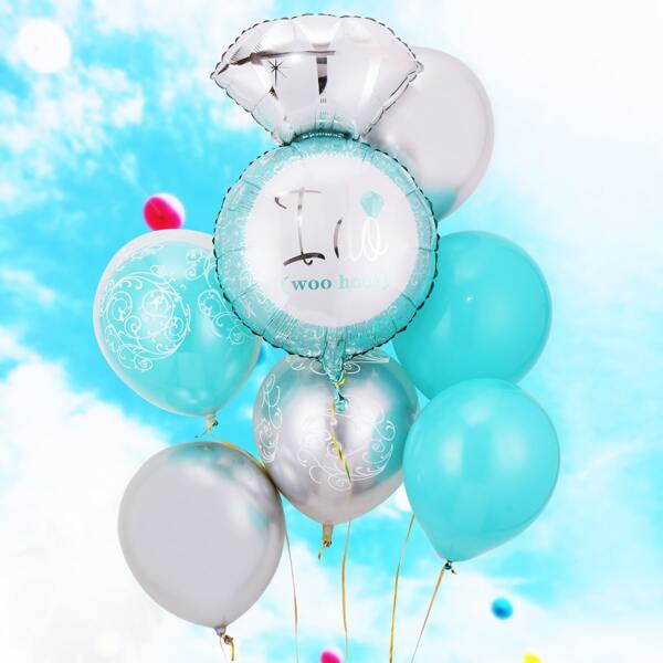 

11pcs Ring Weeding Party Balloon Set, Multicolor