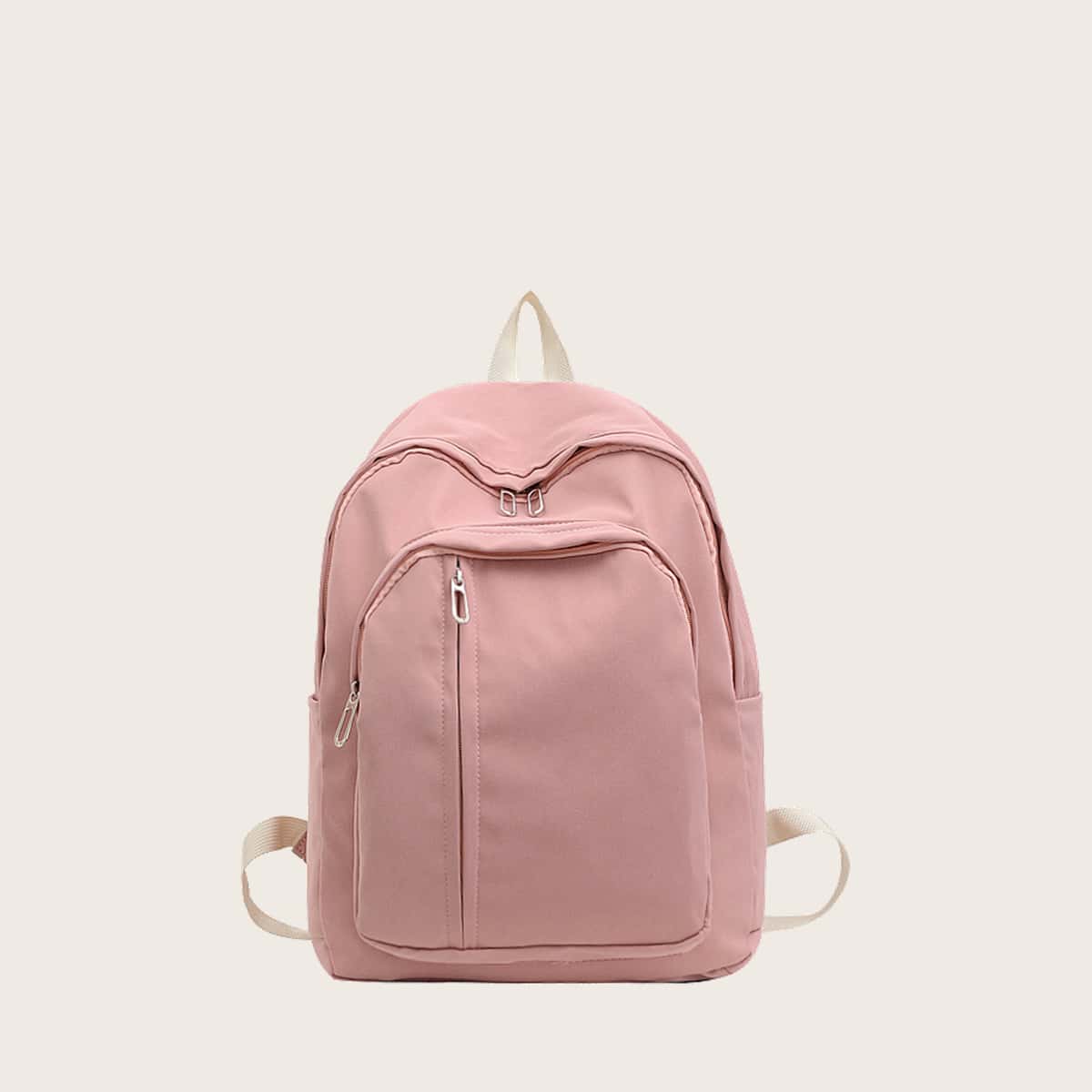 

Solid Zip Backpack, Dusty pink