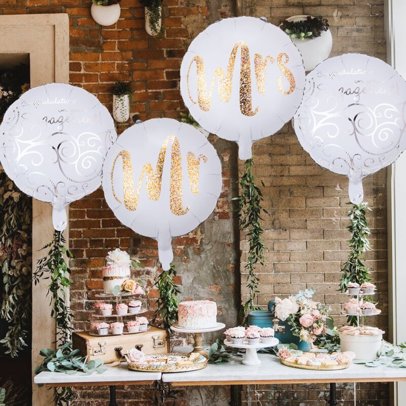 

6pcs Weeding Party Balloon Set, White