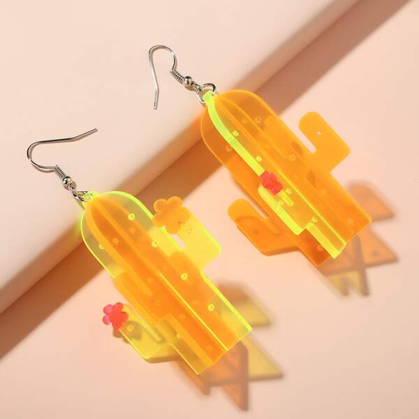 

Cactus Design Earrings, Multicolor