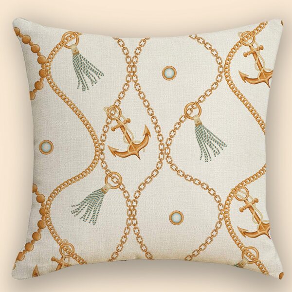 

Anchor Print Cushion Cover Without Filler, Multicolor