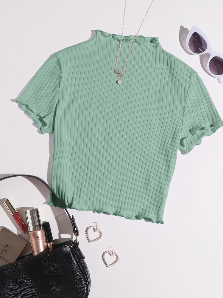 SHEIN Qutie Women T-Shirts - Mint Green - View 1