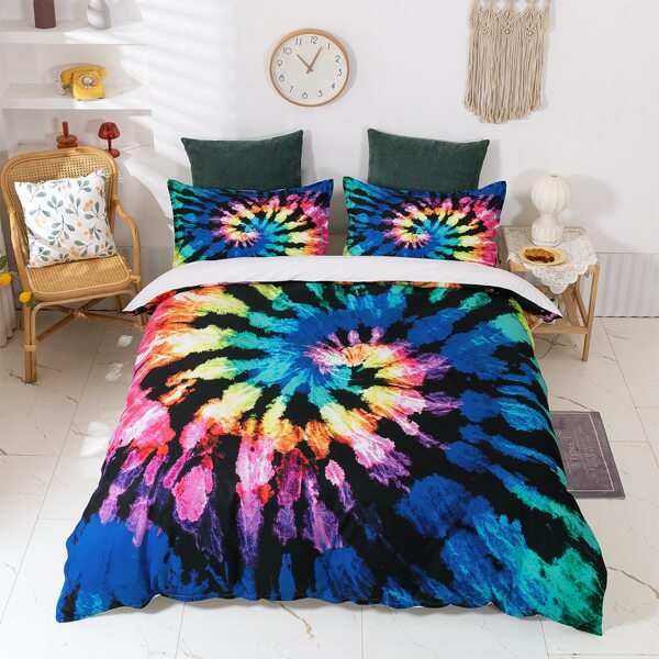 

Tie Dye Pattern Duvet Cover Set Without Filler, Multicolor