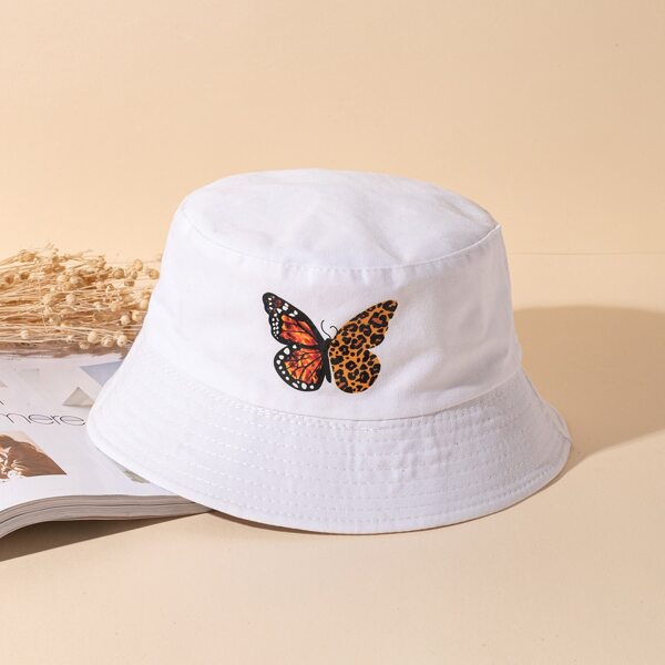

Butterfly Print Bucket Hat, White