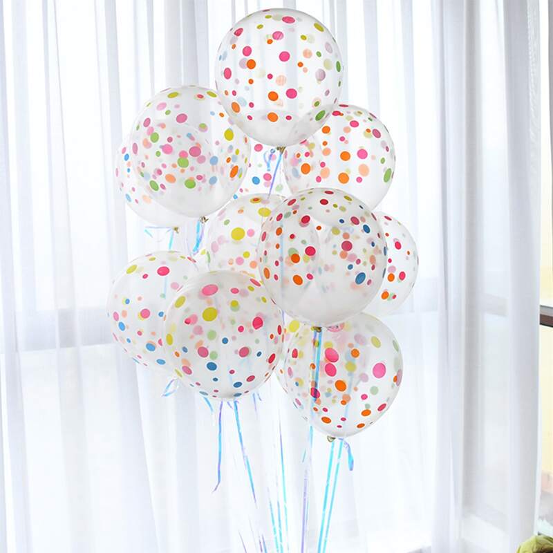 

10pcs Dot Print Clear Balloon