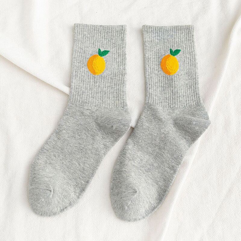 

Orange Pattern Crew Socks, Grey
