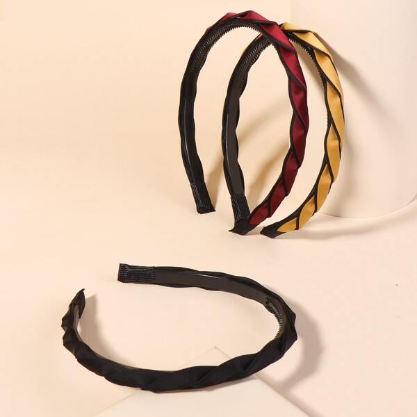 

3pcs Simple Hair Hoop, Multicolor