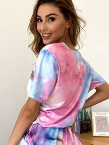 AAmilife V領紮染T恤 - 彩色 - 查看 2