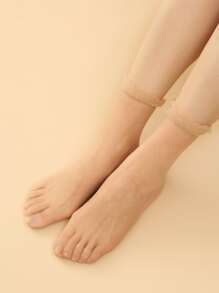 10pairs Sheer Crew Socks - Khaki - View 4