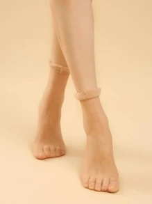 10pairs Sheer Crew Socks - Khaki - View 6