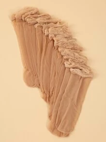 10pairs Sheer Crew Socks - Khaki - View 7