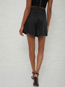 Raluk Shorts con diseño fruncido - Negro - Ver 2