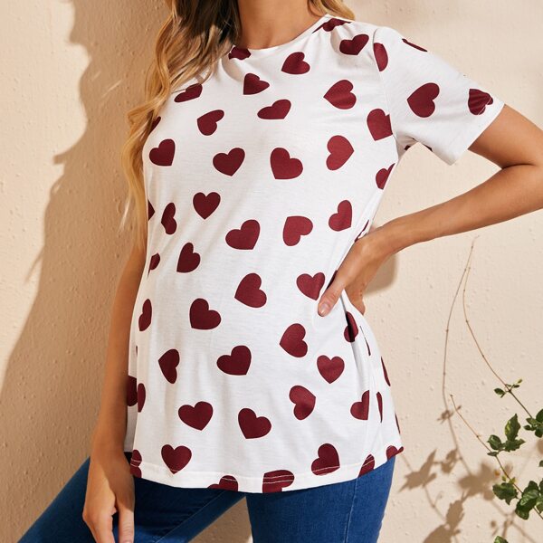 

Maternity Allover Heart Tee, White
