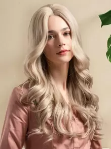 Natural Long Curly Wig - Gold - View 1