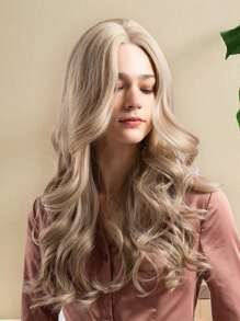 Natural Long Curly Wig - Gold - View 3