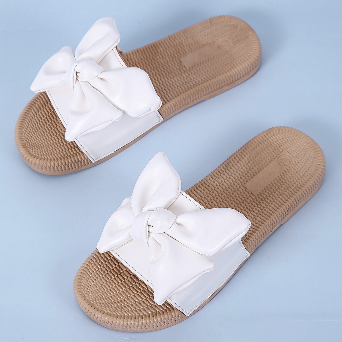 с бантом Одноцветный Отпуск Тапочки и вьетнамки